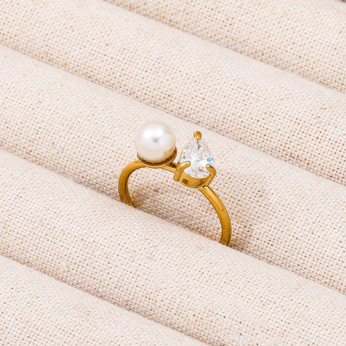 Luminary Pearl & Trillion Cuff Ring