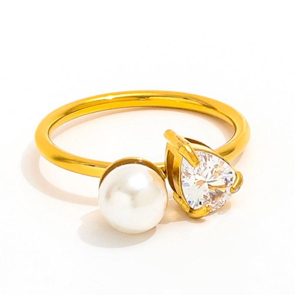 Luminary Pearl & Trillion Cuff Ring