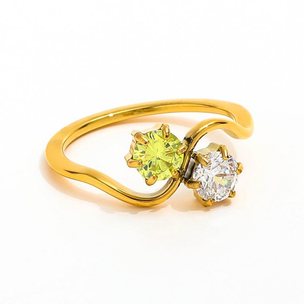 Peridot Twist Wave Ring