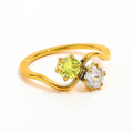 Peridot Twist Wave Ring