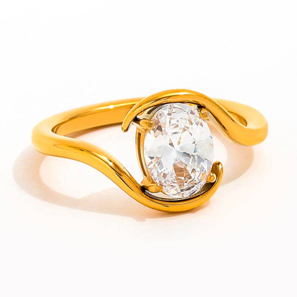 Serpentine Oval Solitaire Ring